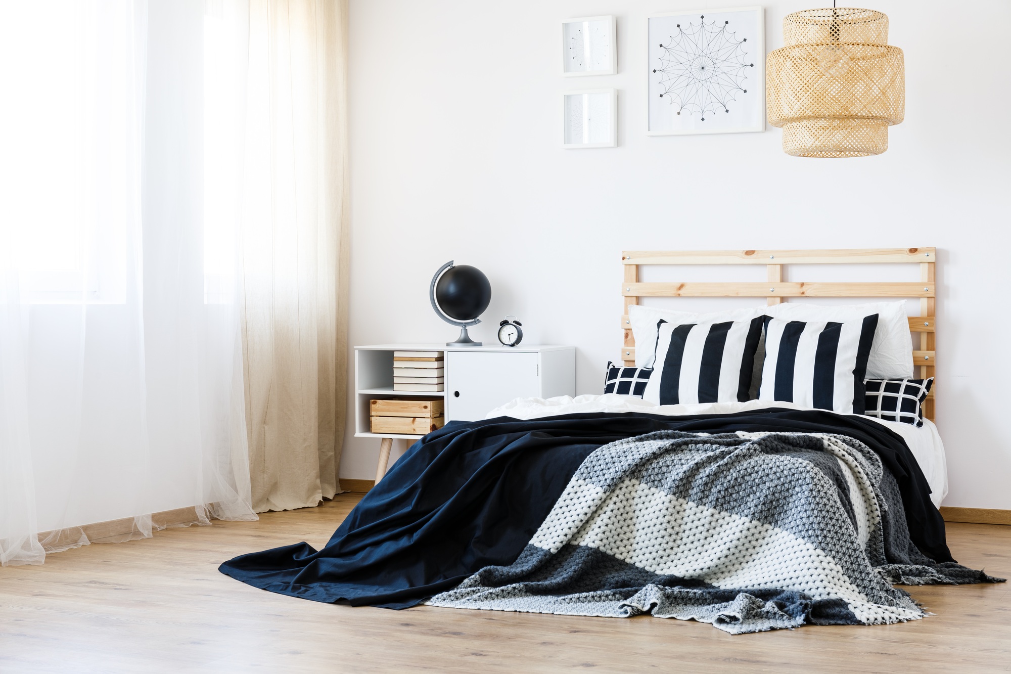 White and wooden bedroom